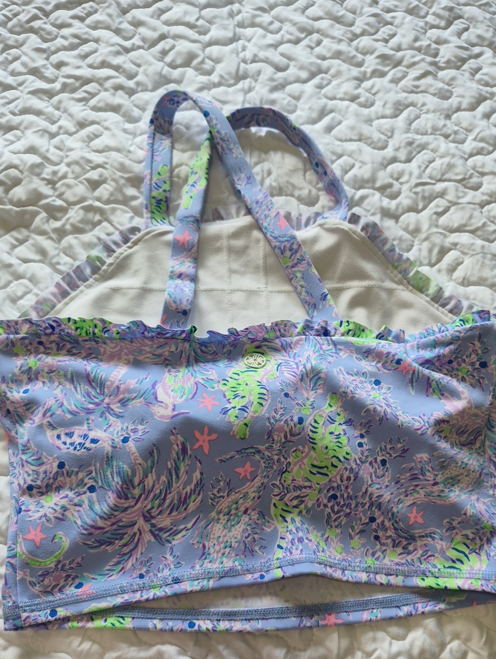 Lilly Pulitzer Luxletic Blue Peri Turtle Package UPF 50+ Tank Legging Set M - Picture 13 of 14